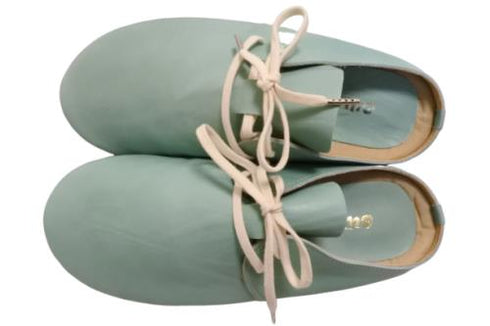 【momo MO-3 ブルー】本革くたっと柔らかスリッポンシューズ